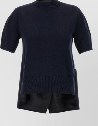 sacai patchwork asymmetric short-sleeve sweatshirt