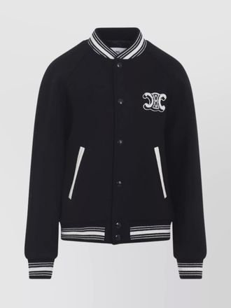 Celine ribbed collar teddy jacket with side pockets