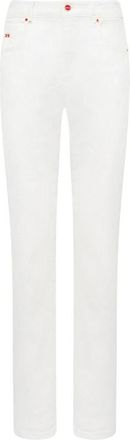 Kiton Witte Slim-Fit Katoen-Kasjmier Jeans - Dames - Slim Fit Jeans - Wit - XS - Katoen - Jeans