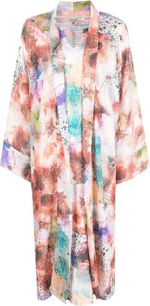 Bambah two-piece floral-print midi dress - women - Polyester/Elastane - One Size - Red