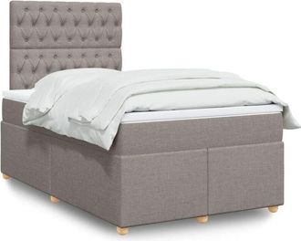 vidaXL Vidaxl - Cama Box Spring Con Colch&oacute;n Tela Gris Taupe 120x200 Cm