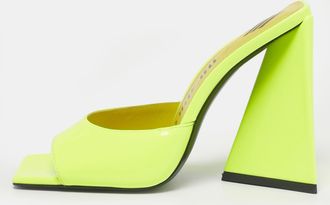 The Attico Green Patent Leather Devon Slide Sandals