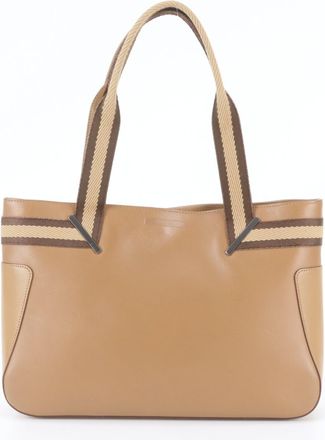 Gucci Brown Leather Handbag Shoulder Bag Tote Bag (Pre-Owned)
