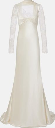 Danielle Frankel Vestido de novia Esme de seda y lana con encaje
