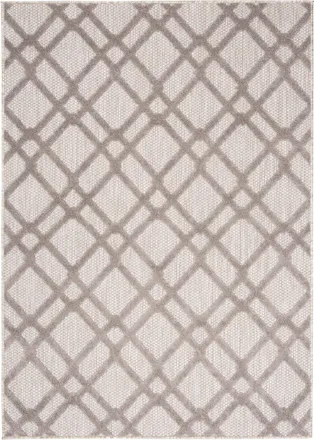 Tapiso Alfombra interior exterior 3d beige gris oscuro cuadros 120x170cm