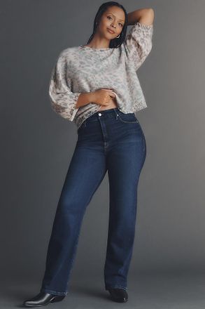 Good American Soft Tech Good True High-Rise Straight-Leg Jeans