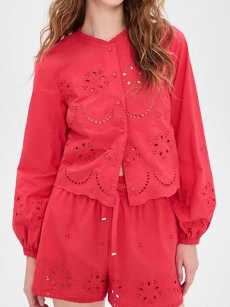 Cami NYC Kalena Cotton Blouse In Candy Apple