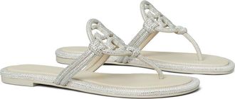 Tory Burch Miller Knotted Pav&eacute; Thong Sandal in Stone Grey at Nordstrom, Size 10.5
