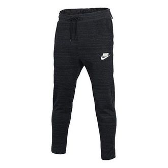 Nike Alphabet Logo Loose Sports Pants Black 885924-010