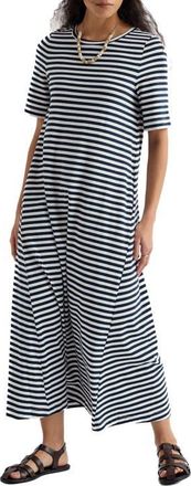 Seasalt Cornwall Ivey Stripe T-Shirt Dress in Mini Cornish Maritime Chalk at Nordstrom, Size 10