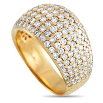 Luxury Bazaar 18K Yellow Gold 1.25ct Diamond Pave Dome Ring MF20-031726