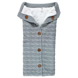 Hudson Baby Plush Knitted Fluffy Stroller & Lounge Baby Snuggle Wrap in Gray at Nordstrom