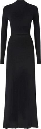 Pinko Escursione Ribbed Knit Dress - Dames - Kleedjes - Zwart - XS - Kleedjes