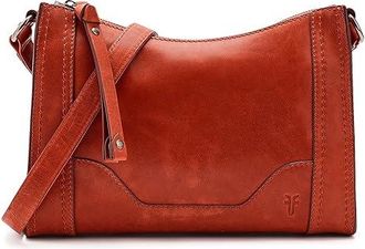 Frye Melissa Zip Crossbody Cross Body Womens Handbags Cream Metallic 1, Leather