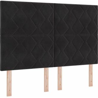 vidaXL Cama Tipo Box Spring Con Colch&oacute;n Negro 140 X 190 Cm Terciopelo Vidaxl