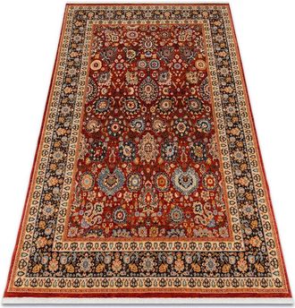 RugsX Carpet Wool KESHAN fringe, Ornament, frame oriental 7573/53577 claret / navy multicolour 160x230 cm