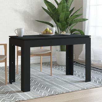 Berkfield Home Dining Table Black 120x60x76 cm Engineered Wood | Size: 120 x 60 x 76 cm