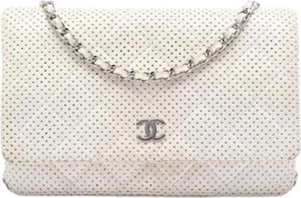 Chanel Pre-owned Wallet on Chain - Dames - Vintage Schoudertas - Wit - ONE Size - Leer - Vintage