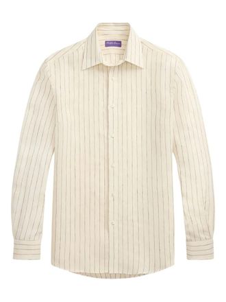 Ralph Lauren Purple Label pinstripe linen shirt - Neutrals