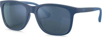 Emporio Armani Pillow Zonnebril - Heren - Zonnebrillen - Blauw - 49 MM - Accessoires