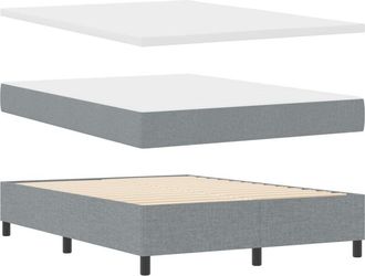 vidaXL Vidaxl - Box Spring Bed with Mattress Light Grey 140 x 200 cm Fabric