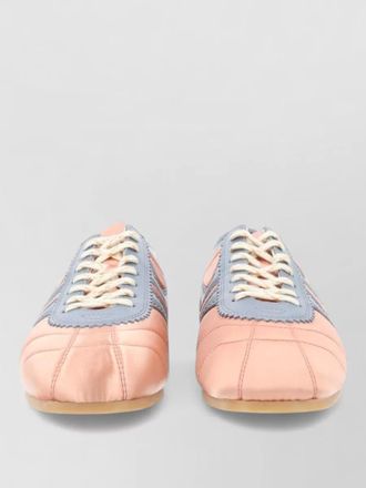 Dries Van Noten satin sneaker quilted texture contrast stitching sole
