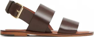 Mansur Gavriel Womens Double Strap Sandal In Chocolate