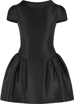 Self Portrait Black Polyester Taffeta Mini Dress
