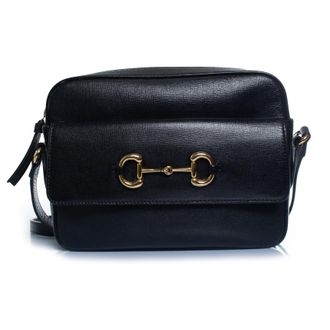 Gucci Gucci, zwarte schoudertas met paardenbitmotief uit 1955