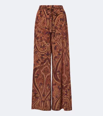 Ulla Johnson Pantalones anchos Sawyer de crep&eacute; de china de seda