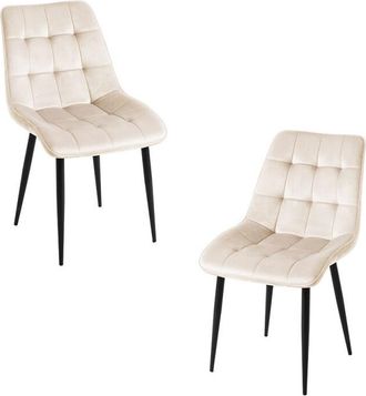 Regalos Miguel Packs Sillas Comedor - Pack 2 Sillas Cade Terciopelo - Beige