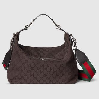 Gucci Brera Medium Crossbody Bag, Brown, GG Canvas