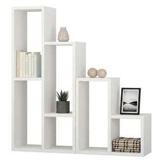 Dmora Estante Para Libros Hespera, Estante De Oficina, Porta Libros M&oacute;vil, Biblioteca, 84x20h89 Cm, Blanco, Con Embalaje Reforzado - Dmora