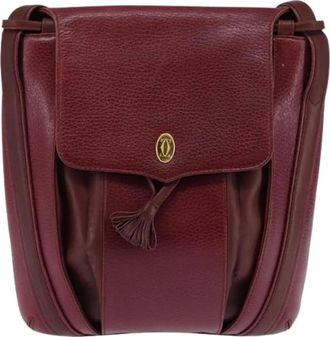 Cartier Pre-owned Must de Shoulder Bag - Dames - Vintage Schoudertas - Rood - ONE Size - Leer - Vintage