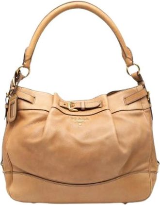 Prada Pre-owned Vintage Schoudertas - Dames - Vintage Schoudertas - Bruin - ONE Size - Leer - Vintage
