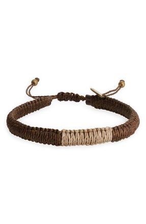 Caputo & Co. Mens Macramé Adjustable Bracelet in Brown Combo at Nordstrom