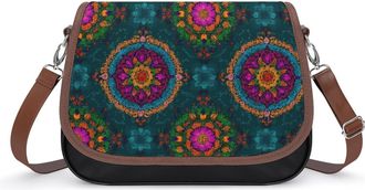 Generic Paisley And Mandala Turquoise Pattern Fashion Womens Crossbody Bags Novelty Handbag Shoulder Bag Purse