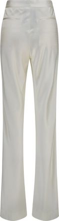 Tom Ford Womens Bias-Cut Polka-Dot Pants Off White Viscose; Silk Trousers
