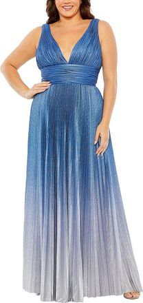 Mac Duggal Plus V-Neck Ombre Gown