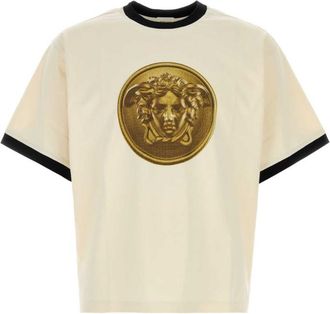 Versace Beige Graphic T-Shirts