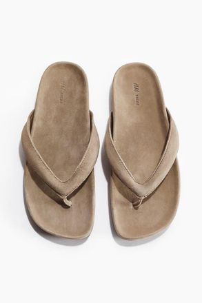 H&M Leather Flip-flops in Taupe at Nordstrom, Size 10