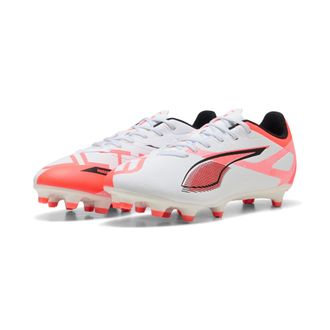 Puma Fussballschuh PUMA ULTRA 5 PLAY FG/AG, Gr. 42,5, weiss (puma wei&szlig;, puma schwarz, glowing rot), Synthetik, Schuhe Fussballschuh, f&uuml;r Rasenpl&auml;tze