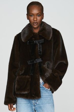 Hutch Faux-Fur Bow Jacket