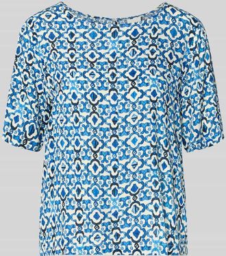 Ichi Blusenshirt aus Viskose mit 1/2-Arm Modell MARRAKECH in Blau, Gr&ouml;&szlig;e XS