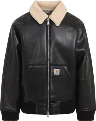 Carhartt Work in Progress Shepton Jacket - Heren - Leren en Su&egrave;de Jassen - Zwart - M - Leer - Jassen