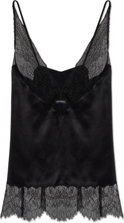 Dolce & Gabbana Silk Satin Top - Dames - Tops zonder mouwen - Zwart - M - Satijn - Tops