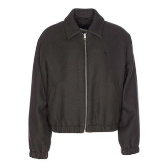 Ami Ami De Coeur Zipped Jacket - Heren - Zomerjassen - Grijs - XL - Wol - Jassen