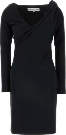 J.W.Anderson Zwarte Stretch Jurk van Polyestermix - Dames - Korte kleedjes - Zwart - XS - Polyester - Kleedjes