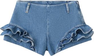 Mango Featuring Hailey Bieber Agata Denim Shorts in Medium Blue at Nordstrom, Size X-Small