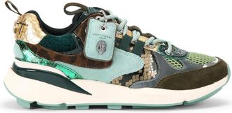 Kurt Geiger Womens Leather Runner Sneakers - Green - Size UK 4
